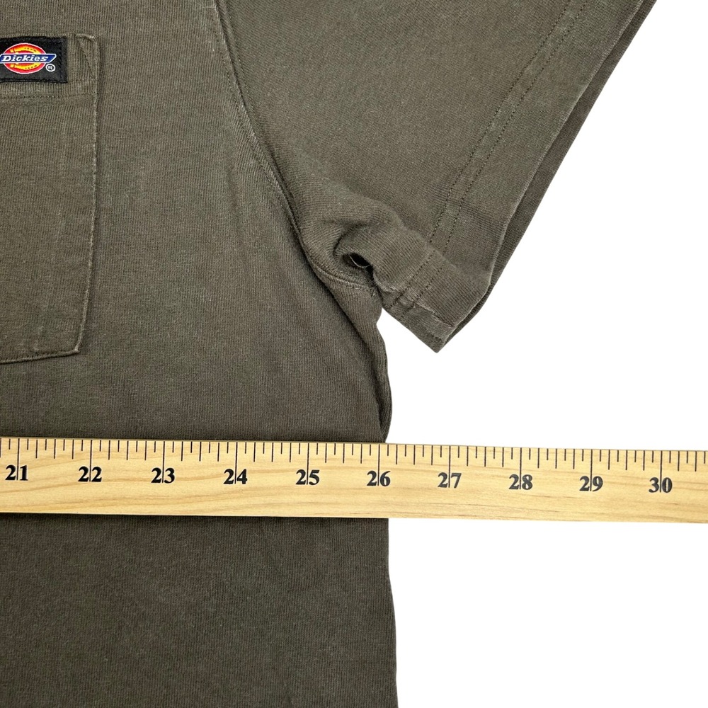 Dickies Mens 2XL Olive‎ Green Short Sleeve Pocket T-Shirt Cotton Workwear Tee - Picture 4 of 7